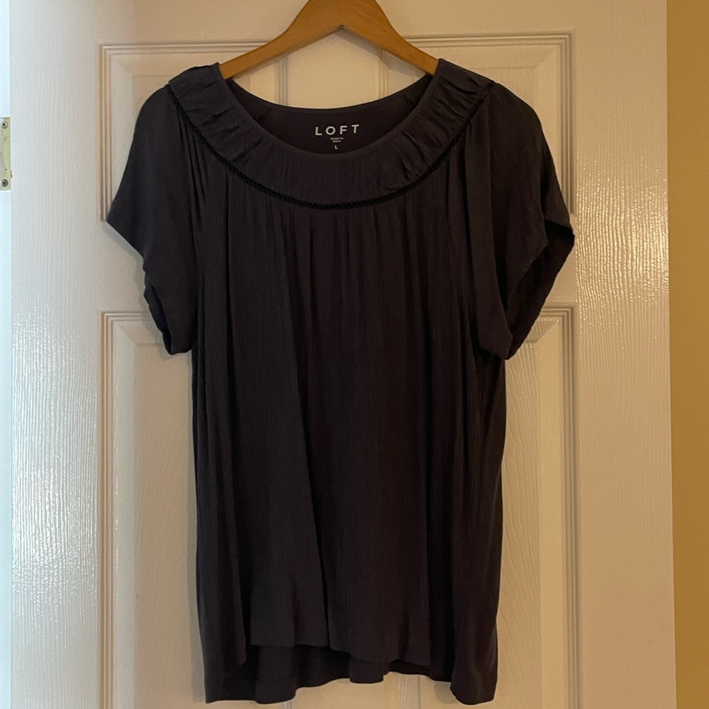 LOFT Women's Dark Gray Blouse